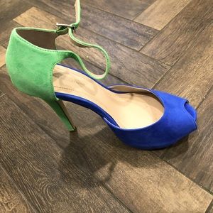 Bcbg Generation Green and blue suede pumps